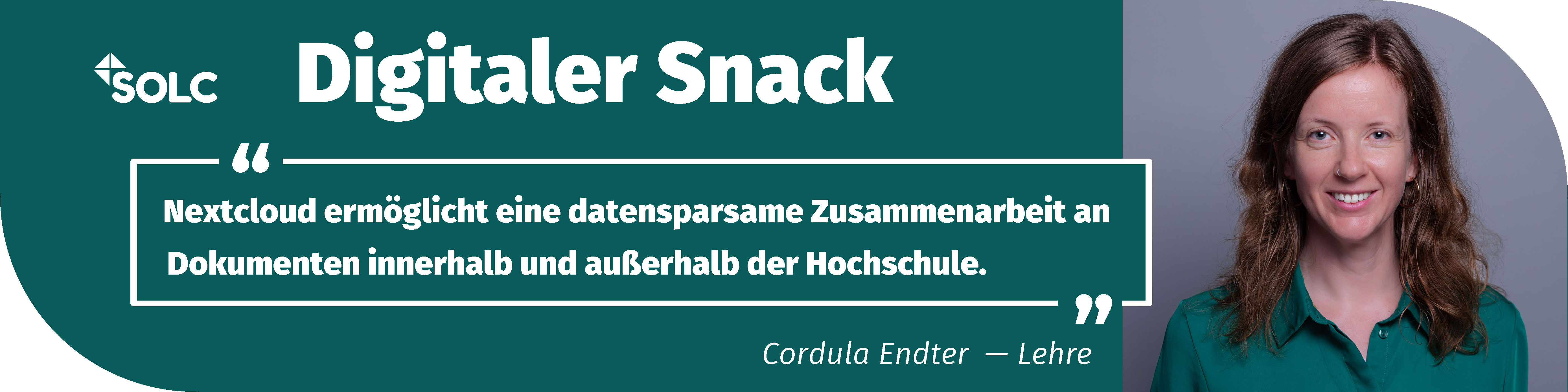 Cordula Endter stellt Nextcloud vor: Nextcloud ermöglicht eine datensparsame Zusammenarbeit an Dokumenten innerhalb und außerhalb der Hochschule.